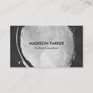 Cartão De Visita Aguarela cinzenta contemporânea ardósia escovada