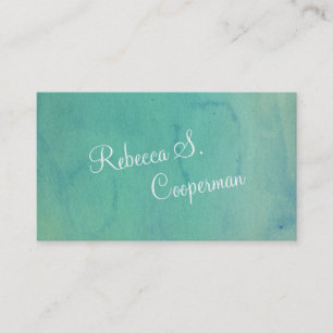 Cartão De Visita Aguarela de turquesa