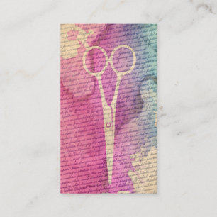 Cartão De Visita Aguarela do vintage do salão de beleza do