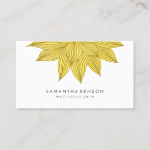 Cartão De Visita Aguarela floral amarela da flor de Lotus  