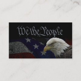 Cartão De Visita Águia Balda Americana na Bandeira