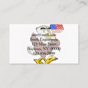 Cartão De Visita Águia com pavilhão em 4 de julho  escolher cor d