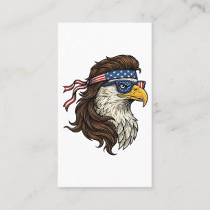 Cartão De Visita Águia Patriótica Mullet Gravação Vintage Vetor De
