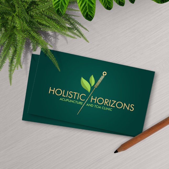 Cartão De Visita Agulhas e folhas (Criador carregado)