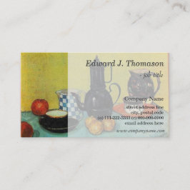 Cartão De Visita Ainda Vida Azul Enamel Coffeepot, Ternware...