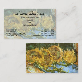 Cartão De Visita Ainda viva Quatro girassol cortado por Vincent van