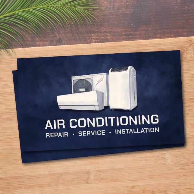 Cartão De Visita Air Conditioning – Repair • Service • Installation (Criador carregado)