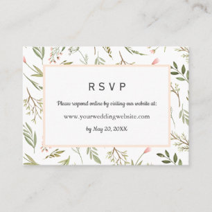 Cartão De Visita Airy Pink wildflower Casamento RSVP Online