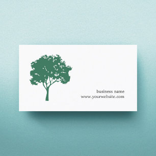 Cartão De Visita Ajardinar verde minimalista da árvore