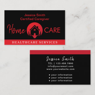 Cartão De Visita Ajuda da Home Page do Black & Red Professional