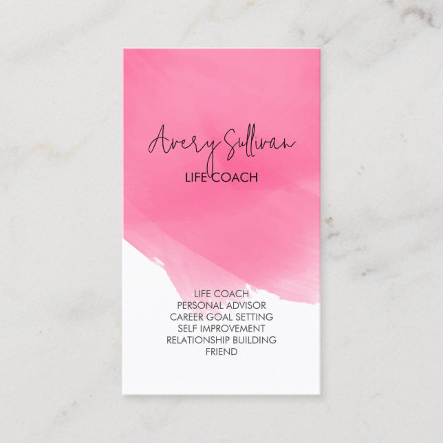 Cartão De Visita Ajuda pessoal do treinador de vida (Frente)