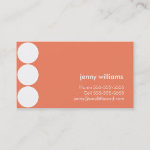 Cartão de visita alaranjado das bolinhas do céu