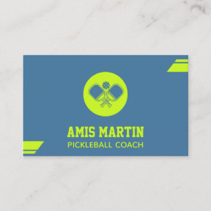 Cartão De Visita Alça-de-seleção do treinador de picleball
