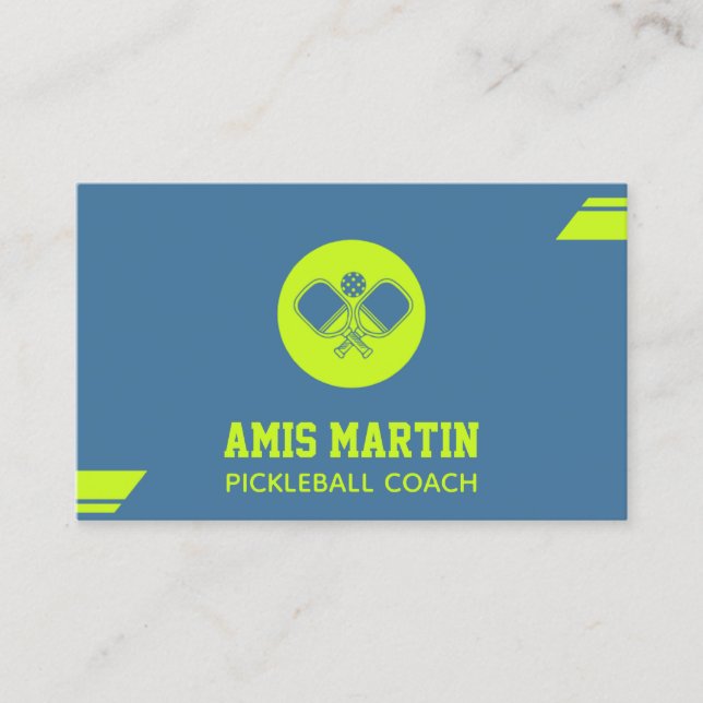 Cartão De Visita Alça-de-seleção do treinador de picleball (Frente)