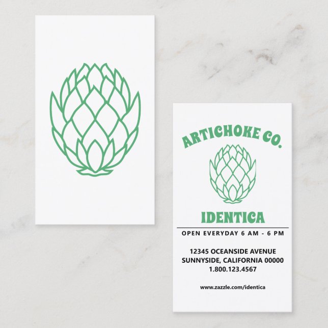 Cartão De Visita alcachofra (Frente/Verso)