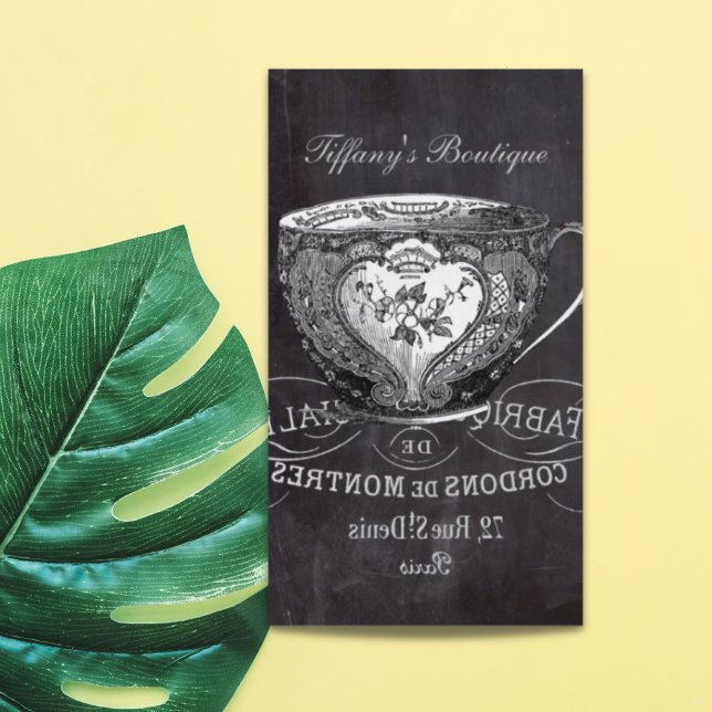 Cartão De Visita Alcoba Alice no grupo de chá das Wonderland (Chalkboard Alice in Wonderland tea party teacup Business Card)