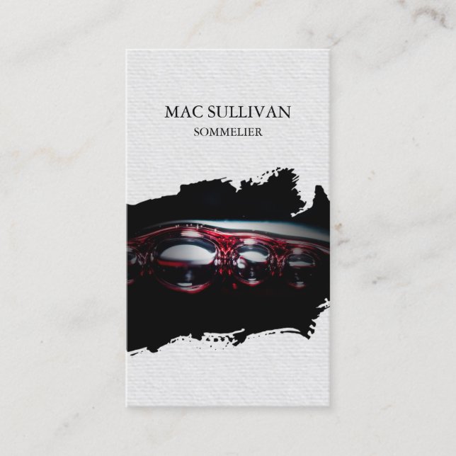 Cartão De Visita Álcool Sommelier Winery (Frente)