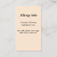alerta de alergia alimentar adicionar nome texto i