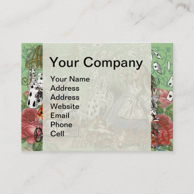 Cartão De Visita alice cards maravilderland hatrabbit (Frente)