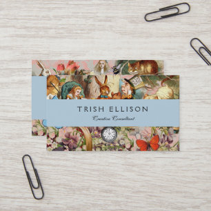 Cartão De Visita Alice no País das Maravilhas da Arte do Tea Party