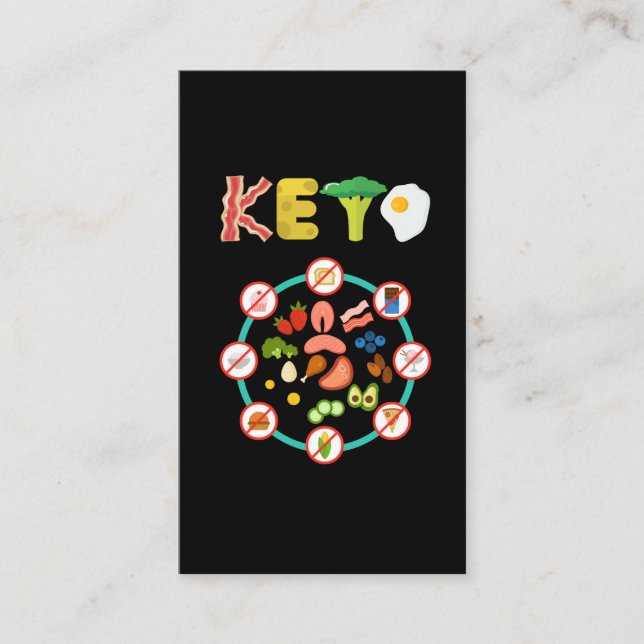 Cartão De Visita Alimentação Keto Diet Estilo de Vida Perda de Peso (Frente)