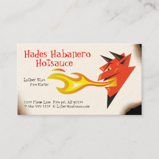 Cartão De Visita Alimentos do Head_Hot Sauce_Spicy do diabo