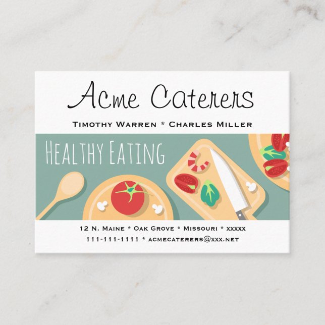 Cartão De Visita Alimentos saudáveis que abastecem (Frente)