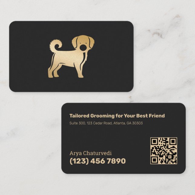 Cartão De Visita Alinhamento de Cachorro Digitalizável QR (Frente/Verso)