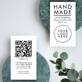 Cartão De Visita All-in-one Handmade Qr Code Logo Modern Minimalist