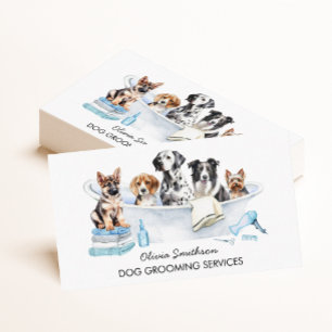 Cartão De Visita Almoço de cães e salão de animais de companhia