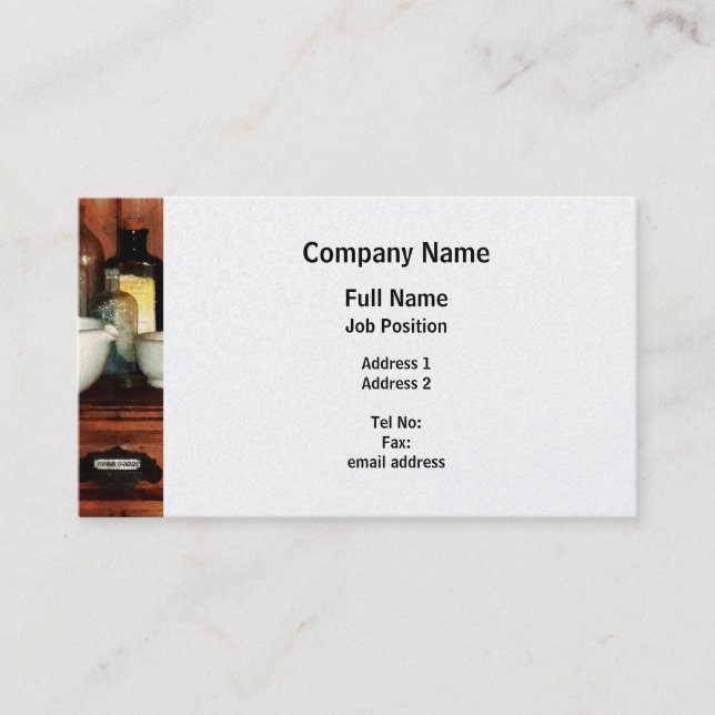 Cartão De Visita Almofariz de Wity do armário e pilões - platina (Frente)