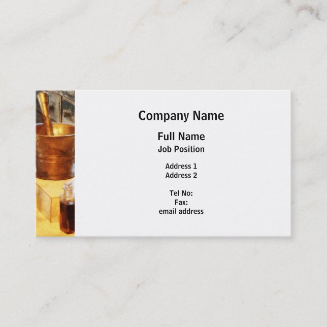 Cartão De Visita Almofariz e pilão de bronze (Frente)