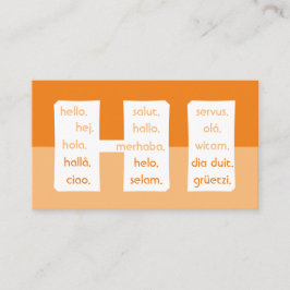 Cartão De Visita Alô das faixas laranja internacionais