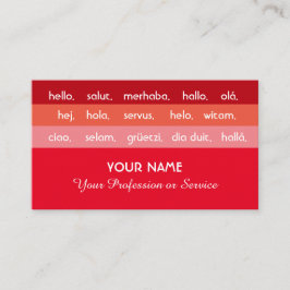 Cartão De Visita Alô das lições internacionais do Red strips