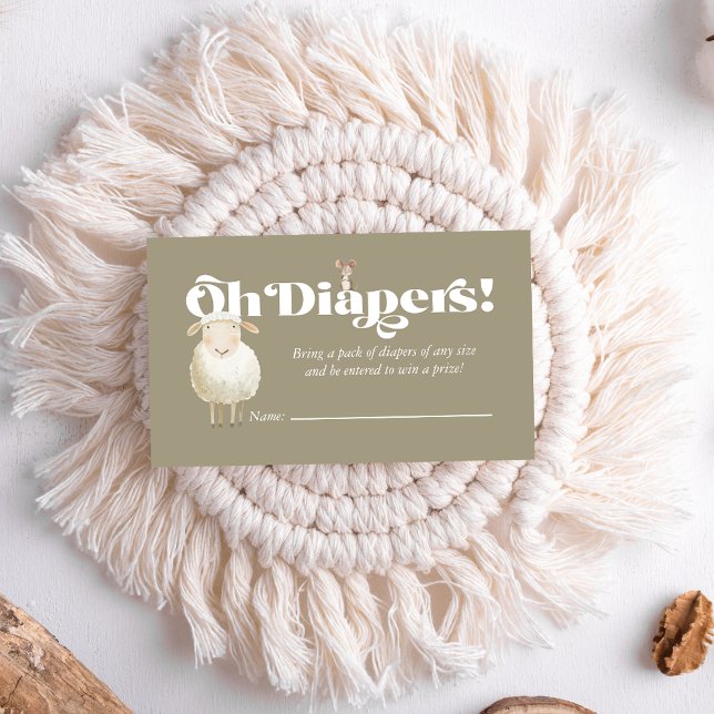 Cartão De Visita Alojamento De Fralda De Animais Da Fazenda Bebê-Co (Criador carregado)