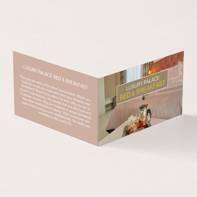 Cartão De Visita Alojamento Elegante de Cama e Café da Manhã Detalh (Exterior)