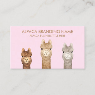 Cartão De Visita Alpaca Animal Marrom Rosa
