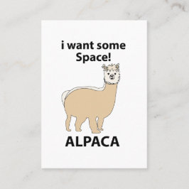 Cartão De Visita Alpaca, quero um pouco de espaço