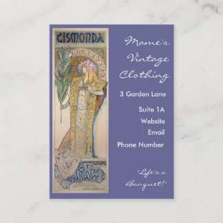 Cartão De Visita Alphonse Mucha - Sarah Bernhard Painting