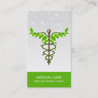 Cartão De Visita Alternativo Médico Caduco Verde Folha Branca