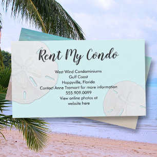 Cartão De Visita Alugue Meu Condo Dólares de Areia