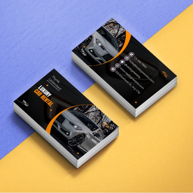 Cartão De Visita Aluguel de carro elegante (Criador carregado)