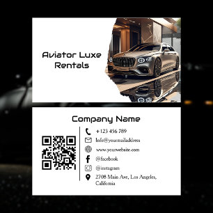Cartão De Visita Aluguel e Venda de Carros de Luxo Código QR Foto