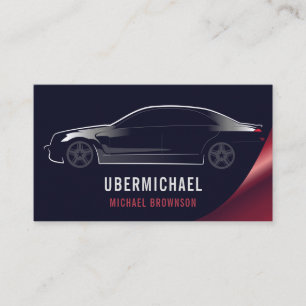 Cartão De Visita Aluguer de carro Navy Vermelho Luxo Motorista Form