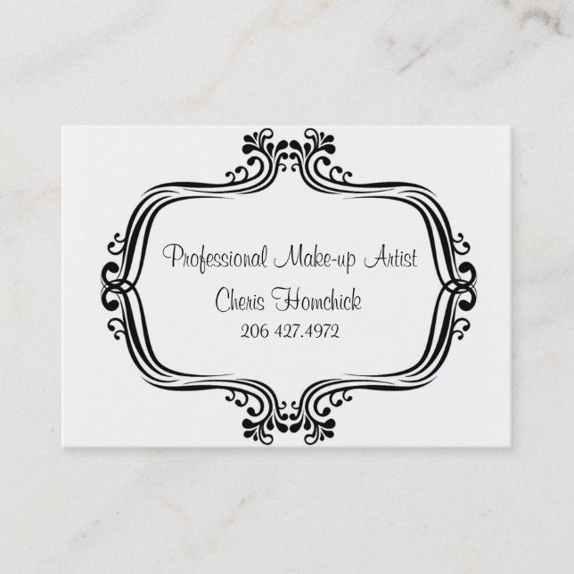 Cartão De Visita Alugueres, artista de composição, Cheris Homchick (Frente)