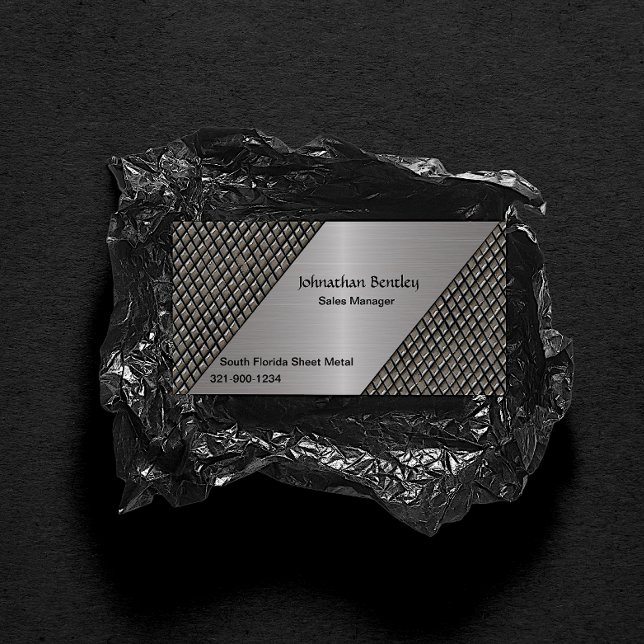 Cartão De Visita Alumínio na moda Metálico (Criador carregado)