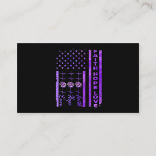 Cartão De Visita Alzheimers Sensibiliza Fé Esperança Ama Roxo