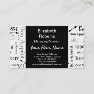 Cartão De Visita Amante da comida de Appetit do Bon do cozinheiro