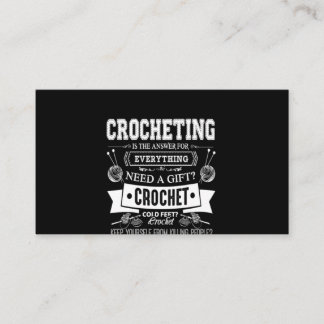 Cartão De Visita Amante de crochê| Eu adoro crochê