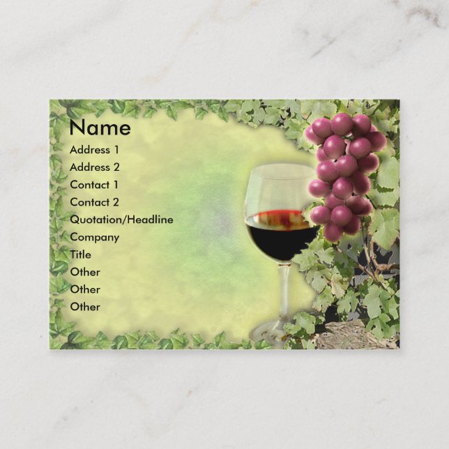 Cartão De Visita Amante de vinho.? Mestre da arte do vinho do (Frente)